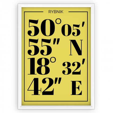 Plakat typograficzny - Rybnik yellow