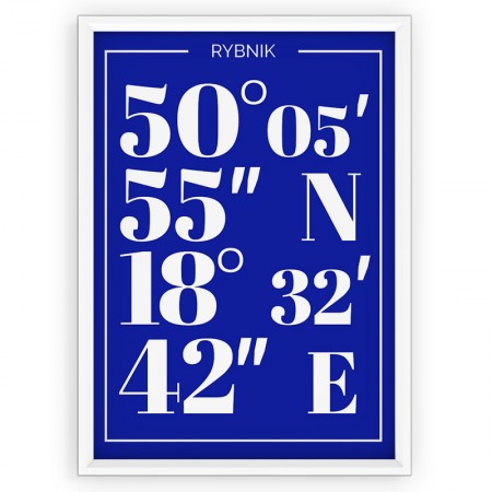 Plakat typograficzny Rybnik blue