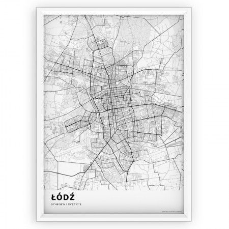 Mapa / Plakat - ŁÓDŹ / standard WHITE