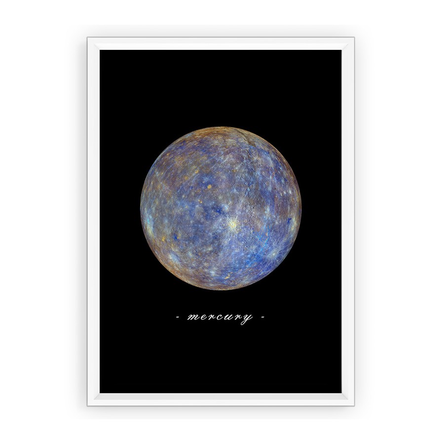 Plakat fotografia - Merkury z opisem mercury