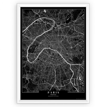 Plakat mapa Paris passe-partout black