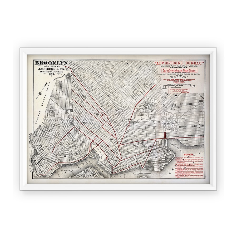 Plakat stara mapa Brooklyn